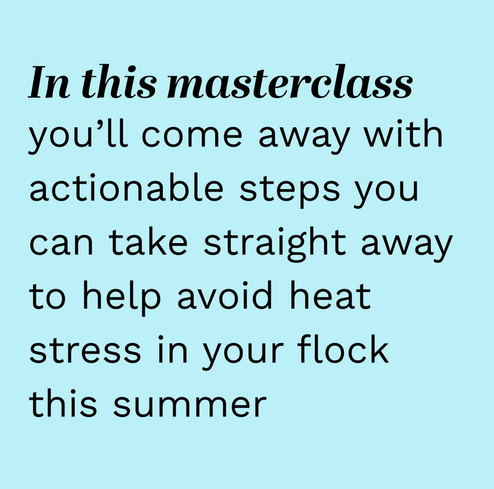 Summer & Heatwave Chicken Care masterclass 1 November 2026