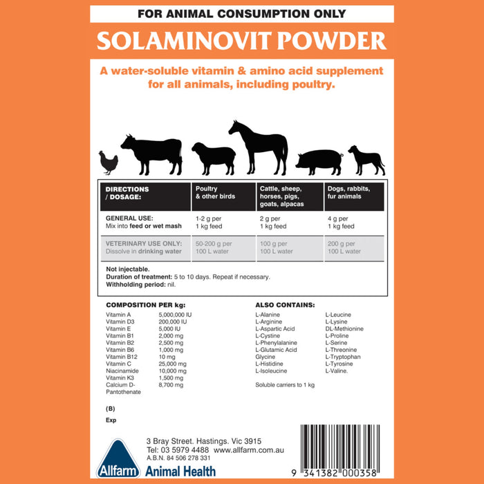 Solaminovit Poultry Vitamin Liquid or Powder